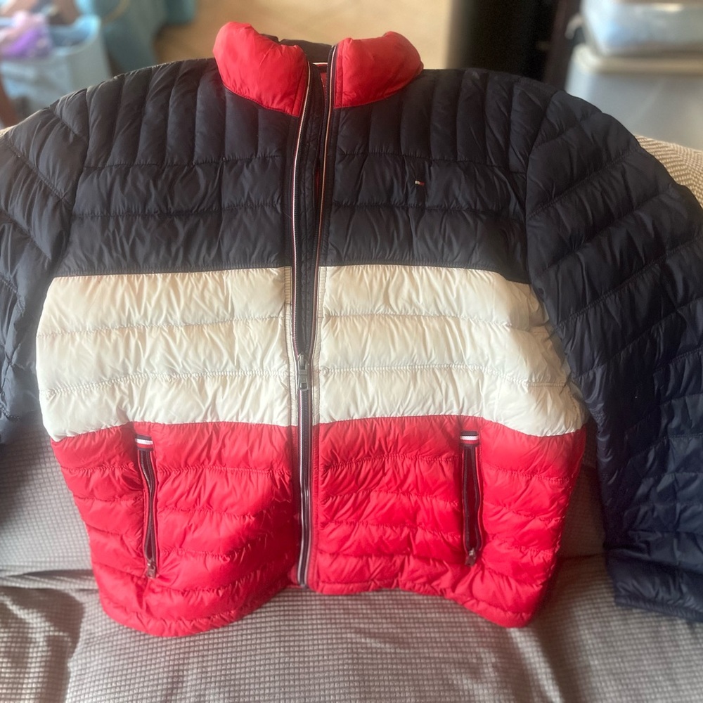 Tommy Hilfiger Red, White, and Black Ski Jacket worn once